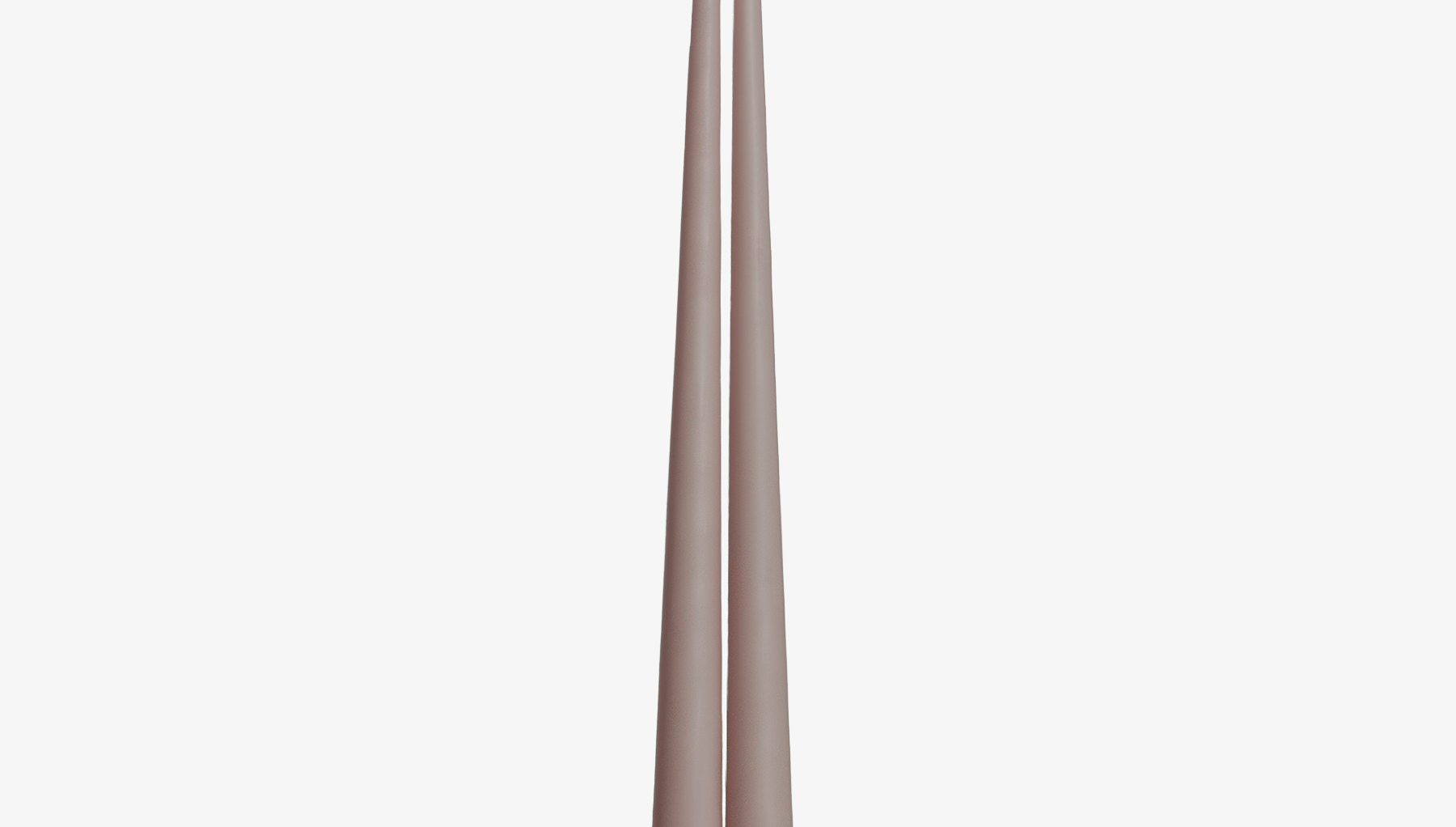 Two gray candles on a white background