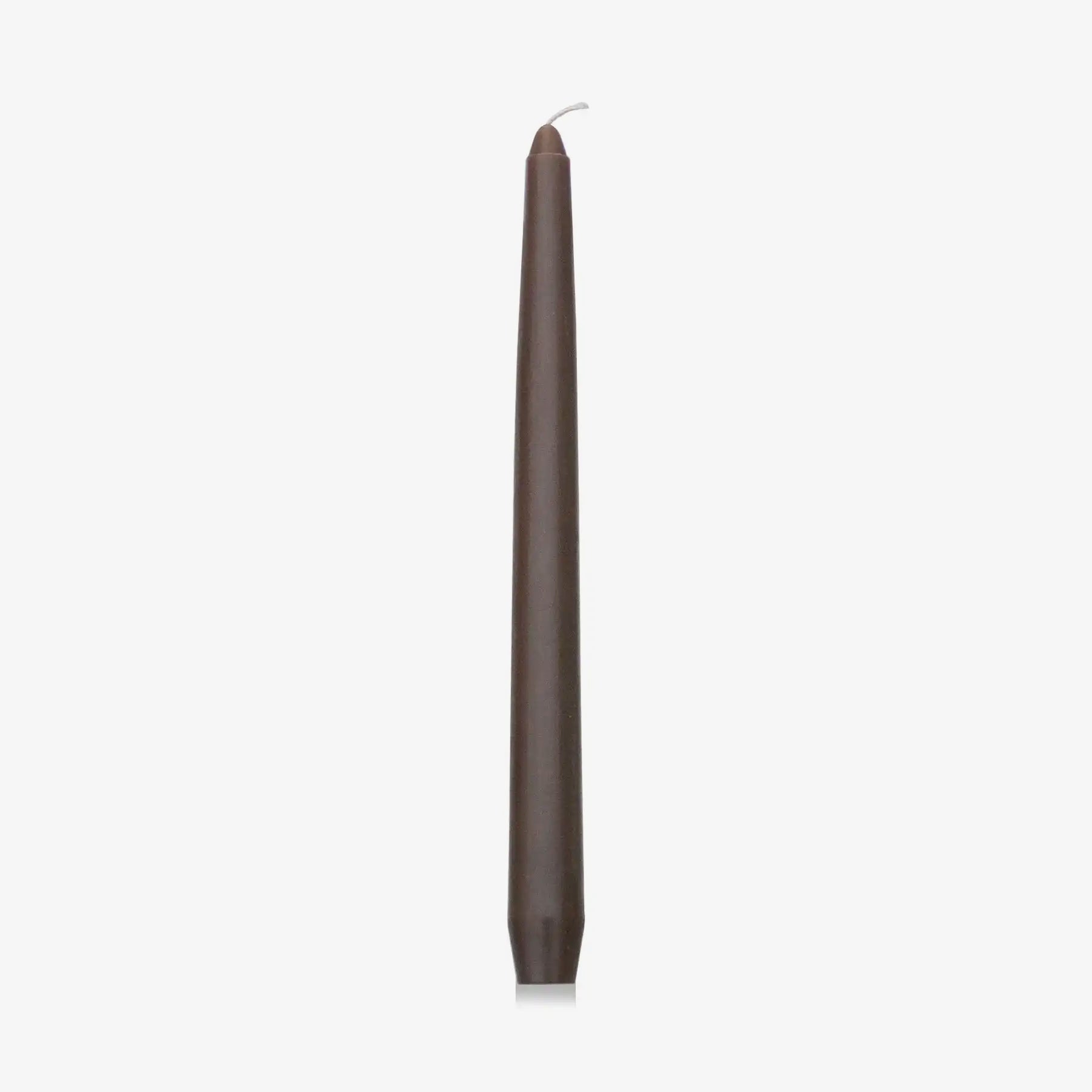 Dark brown candle on a white background