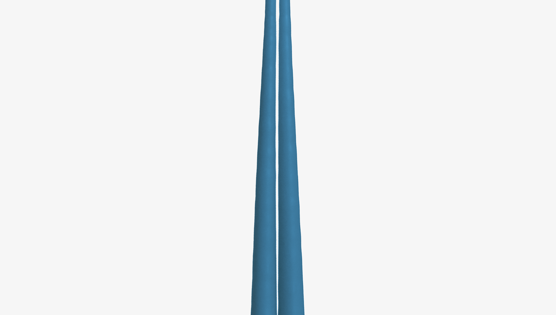 Two blue candles on a white background