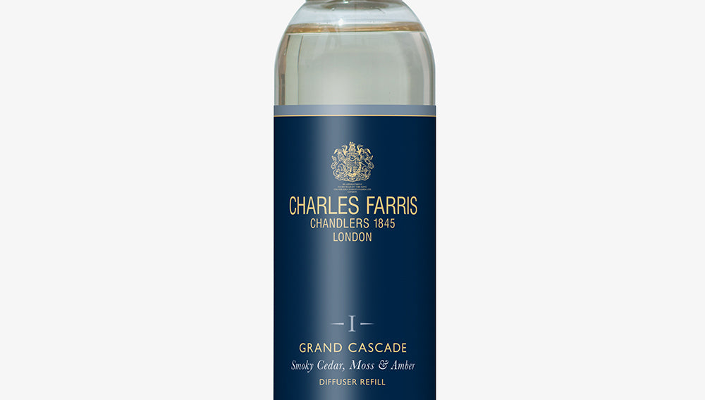 Charles Farris diffuser refill bottle on a white background