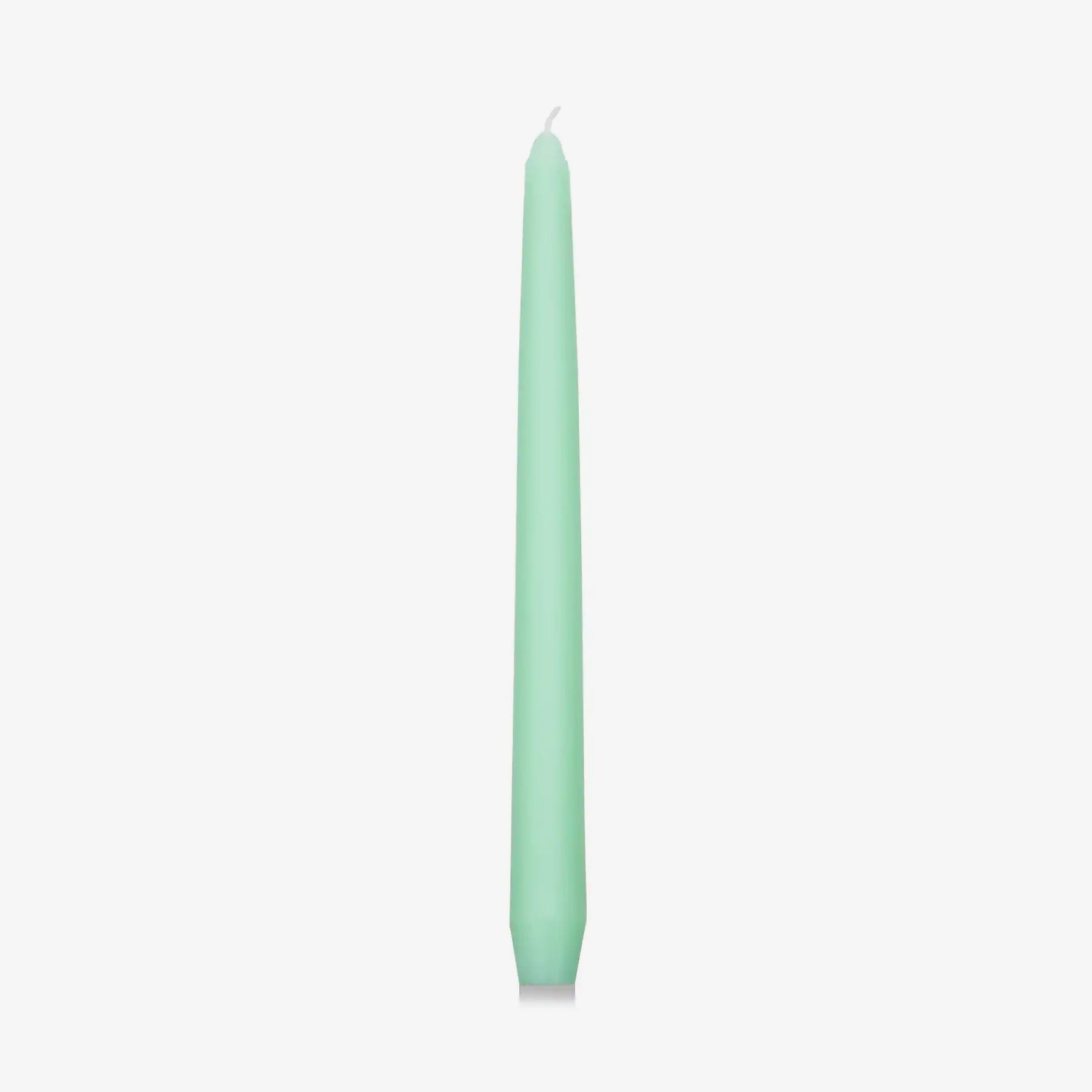 Jade green candle on a white background