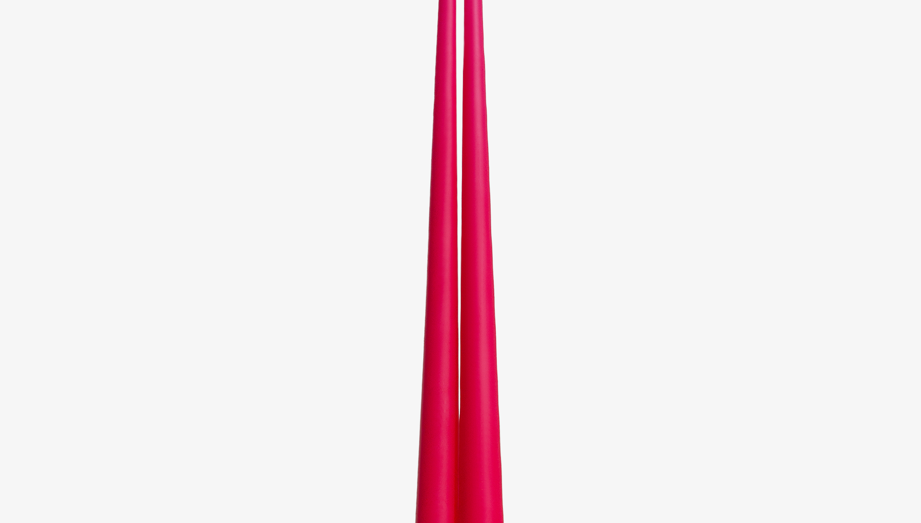 Two pink candles on a white background