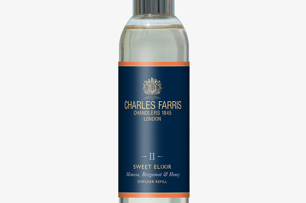 Charles Farris diffuser refill bottle on a white background