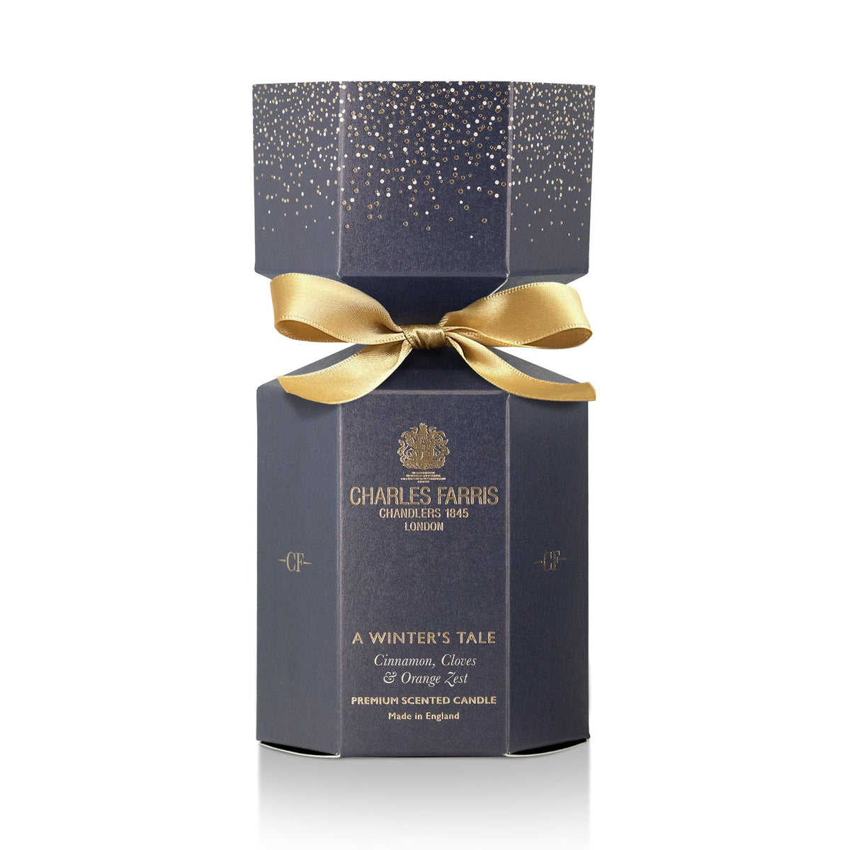 Charles Farris A Winter's Tale Christmas cracker candle gift box in orange zest, cinnamon and clove
