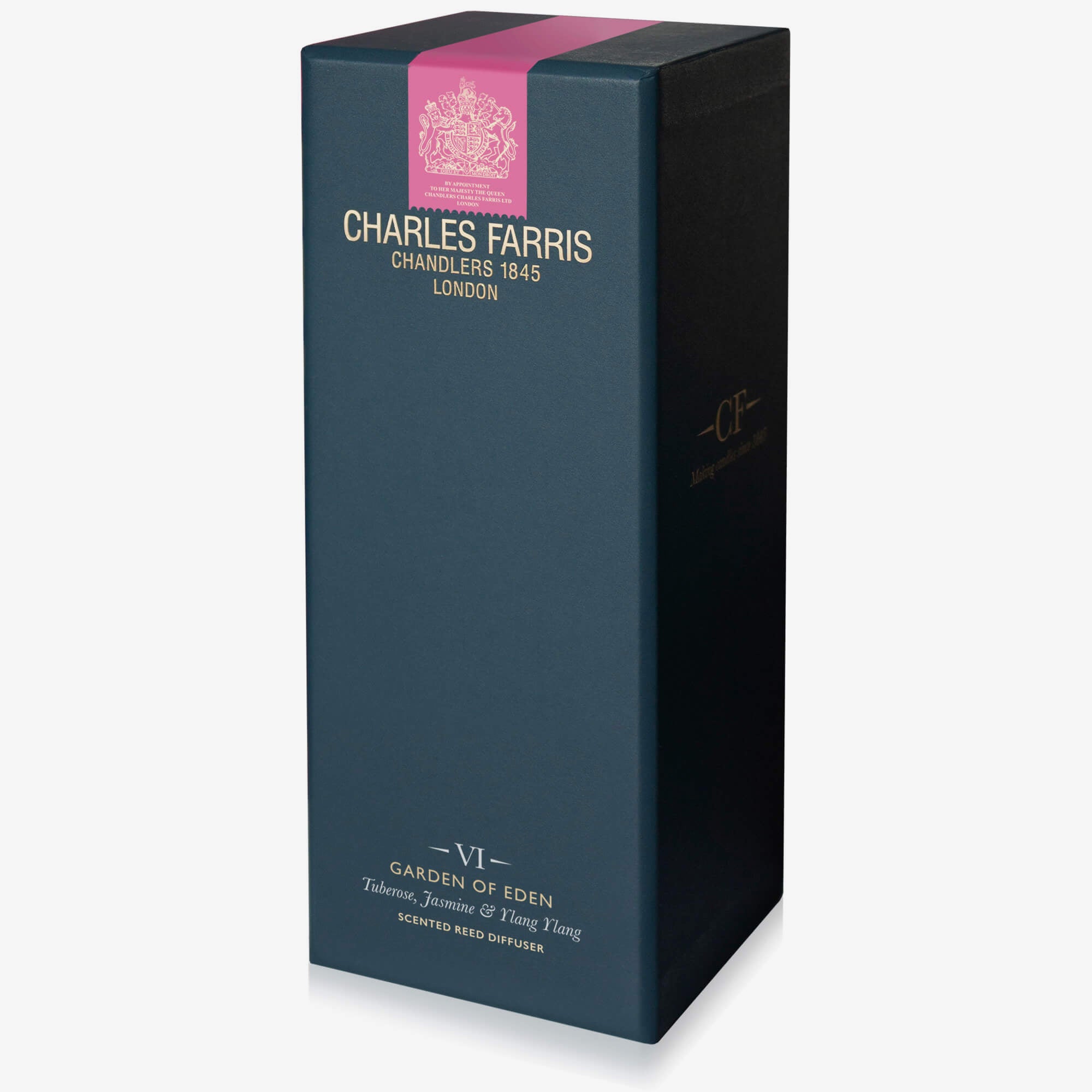 Blue box with 'Charles Harris' branding on a white background