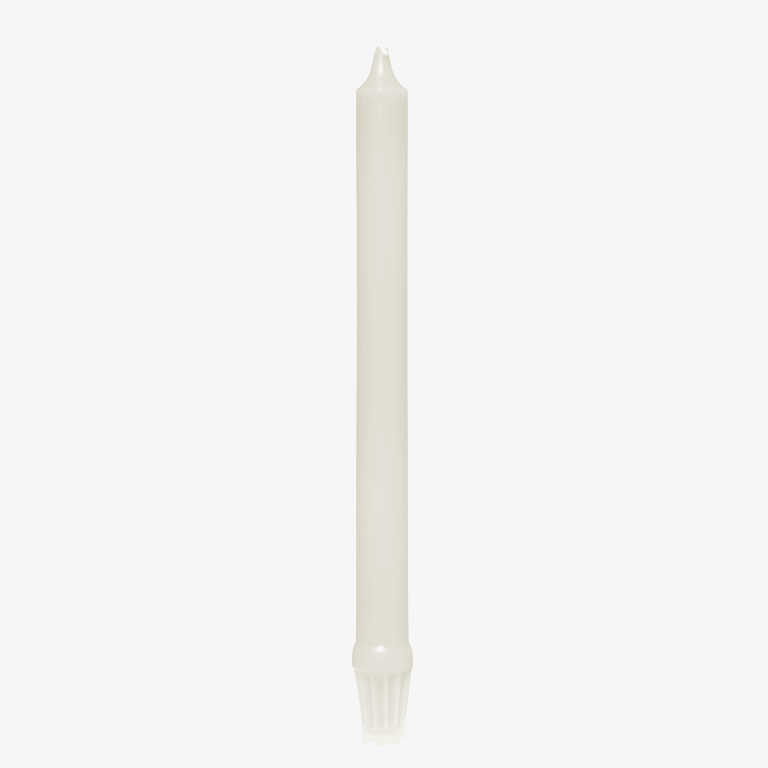 White candle on a white background