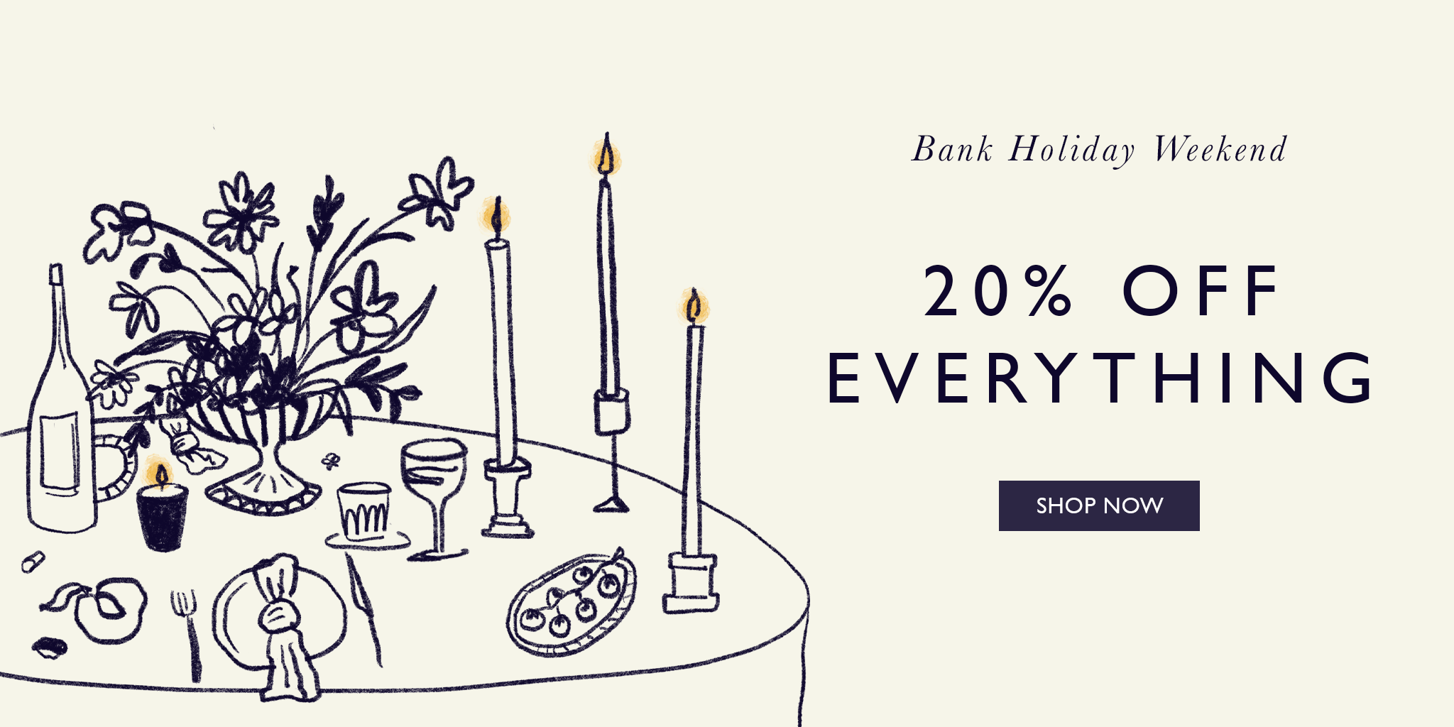 Charles Farris Bank Holiday promo 20% off sitewide 