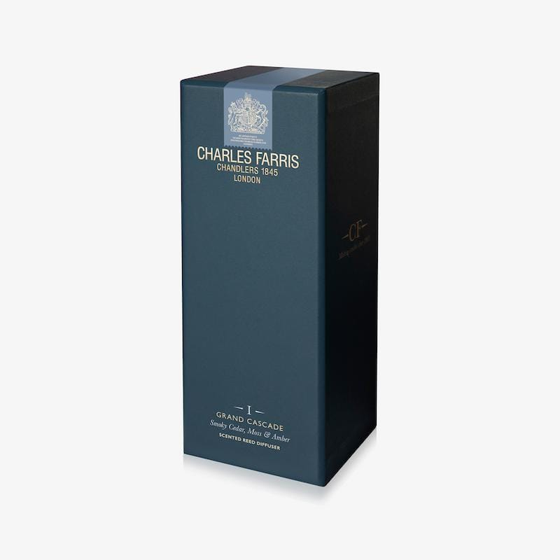 Blue box with 'Charles Farris' branding on a white background