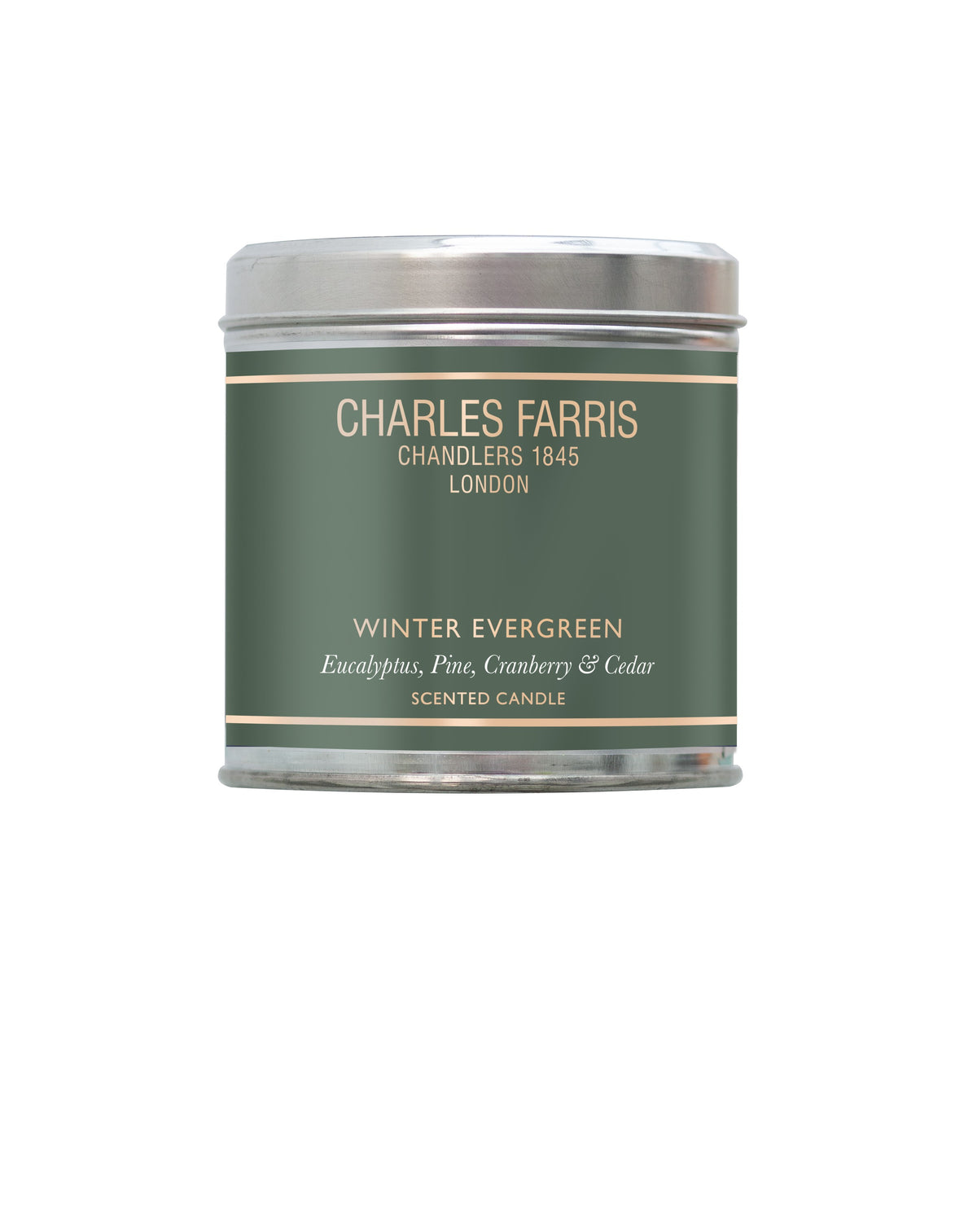 Winter Evergreen Tin Candle - Eucalyptus, Pine, Cranberry & Cedar 