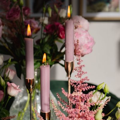 candles and flowers